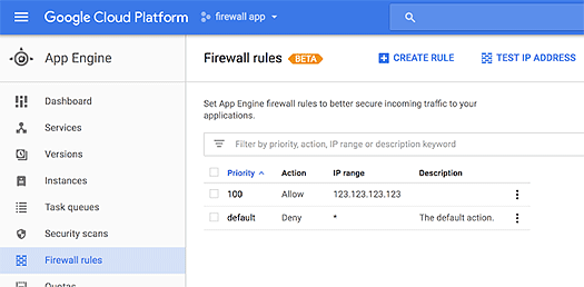 App Engine Firewall