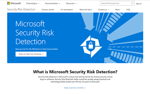 Microsoft Security Risk Detection