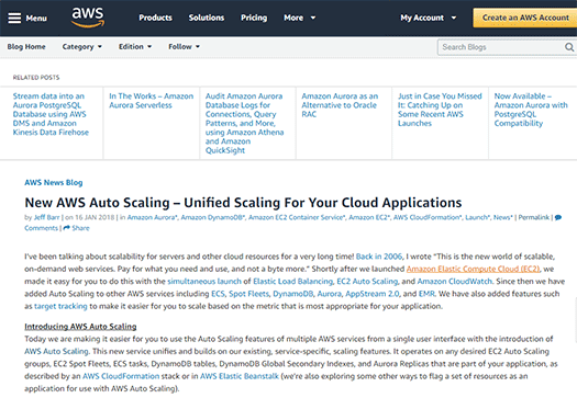 New AWS Auto Scaling – Unified Scaling For Your Cloud Applications
