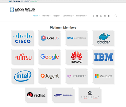 Cloud Native Computing Foundationのプラチナメンバー
