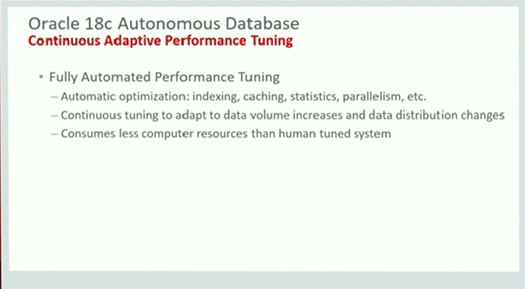 Oracle 18c Autonomous Databaseの特徴2