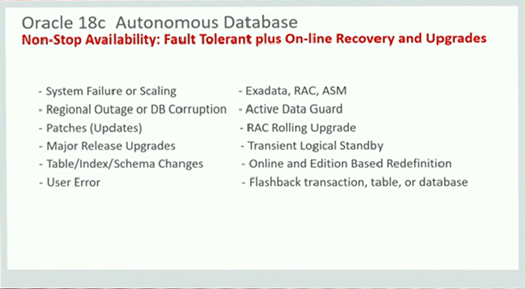 Oracle 18c Autonomous Databaseの特徴4