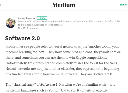 Software 2.0