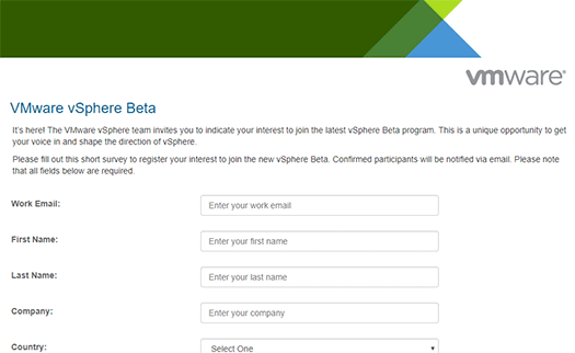 VMware vSphere Beta