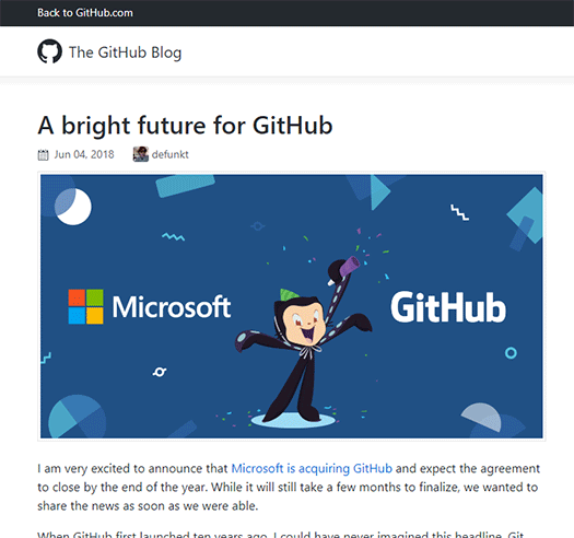 GitHub、マイクロソフトによる買収を正式発表 fig1