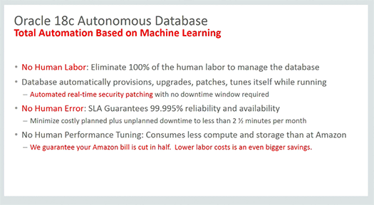 Oracle Autonomous Data Warehouse Cloudの特長