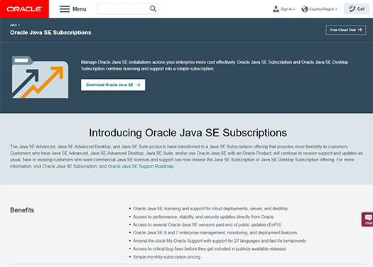 Oracle Java SE Subscriptions