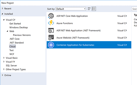 Visual Studio Kubernetes Tool fig1
