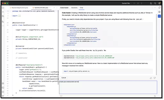 Oracle Code AssistでJavaコードを生成