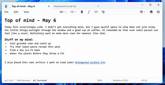 NotepadがMarkdownをサポート